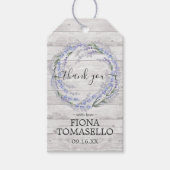 Rustic Wood Lavender Floral Wreate Bedankt Cadeaulabel (Voorkant)