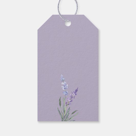 Rustic Wood Lavender Floral Wreate Bedankt Cadeaulabel (Achterkant)