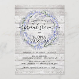 Rustic Wood Lavender Floral Wreate Vrijgezellenfee Kaart
