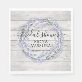 Rustic Wood Lavender Floral Wreate Vrijgezellenfee Servet