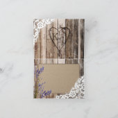 Rustic Wood Lavender Lace Hartelijk dank Bedankkaart (Binnen)
