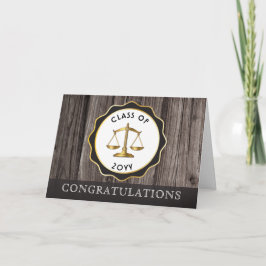 Rustic Wood Law Lawyer Afstuderen Gefeliciteerd Kaart