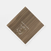 Rustic Wood Leaf Wreath Monogram Weddenschap Servet (Hoek)