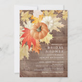 Rustic Wood Leaves & Pumpkins Autumn Vrijgezellenf Kaart (Voorkant)