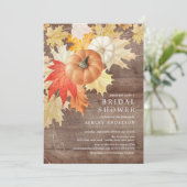 Rustic Wood Leaves & Pumpkins Autumn Vrijgezellenf Kaart (Staand voorkant)