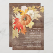 Rustic Wood Leaves & Pumpkins Autumn Vrijgezellenf Kaart (Voorkant / Achterkant)