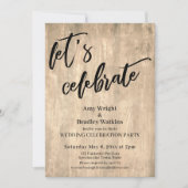 Rustic Wood Let's Celebrate Wedding Reception-Only Kaart (Voorkant)