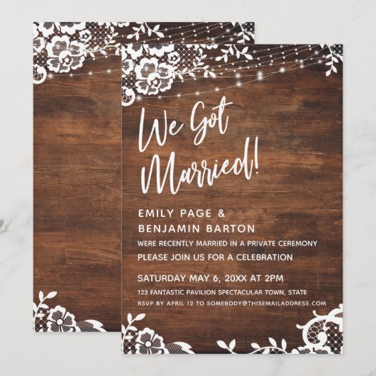 Rustic Wood, licht en ras We hebben een huwelijkse Kaart (Voorkant / Achterkant)