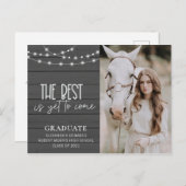 Rustic Wood Licht Foto Afstuderen Aankondiging (Voorkant / Achterkant)