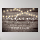 Rustic Wood Licht Welkomstbord Poster (Voorkant)