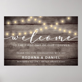 Rustic Wood Licht Welkomstbord Poster