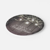 Rustic Wood Lichten en Mason Jars Vlaams huwelijk Papieren Bordje (Gekanteld)