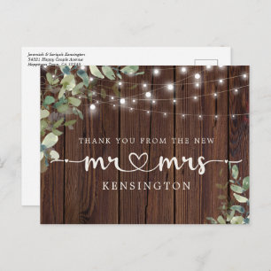 Rustic Wood Lichten Eucalyptus New Mr. Hartelijk d Briefkaart