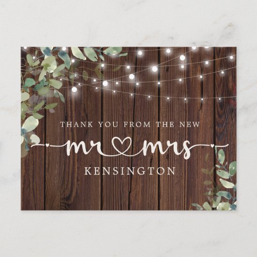 Rustic Wood Lichten Eucalyptus New Mr. Hartelijk d Briefkaart (Voorkant)