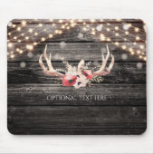 Rustic Wood & Lichten Floral Antlers Boho Chic Gla Muismat (Voorkant)