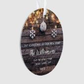 Rustic Wood Lichten Stars Housewarming New Address Ornament (voorkant)