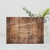Rustic Wood Lichten Uitgestelde aankondiging huwel (Staand voorkant)