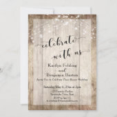 Rustic Wood & Lichten vieren met Amerikaanse ontva Kaart (Voorkant)