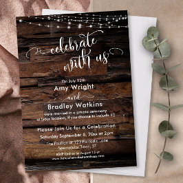 Rustic Wood Light Strings Celebrings met ons Kaart