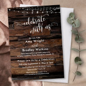 Rustic Wood Light Strings Celebrings met ons Kaart