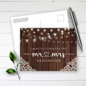 Rustic Wood Lights Lace New Mr. Briefkaart