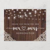 Rustic Wood Lights Lace New Mr. Briefkaart (Voorkant)