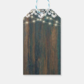RUSTIC WOOD LIGHTS LACE Wedding Bedankt Cadeaulabel (Achterkant)