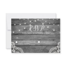 Rustic Wood Lights Lace Wedding