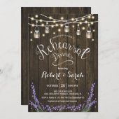 Rustic Wood Lights Lavendel repetitie diner Kaart (Voorkant / Achterkant)