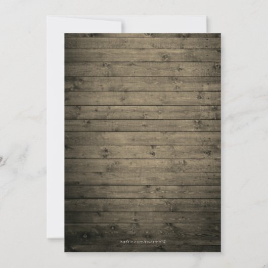 Rustic Wood Lights Magnolia Wedding Kaart (Achterkant)