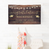 Rustic Wood Lights Mason Jars Afstuderen Spandoek (Insitu)