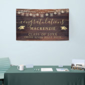 Rustic Wood Lights Mason Jars Afstuderen Spandoek (Beurs)