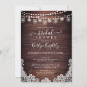 Rustic Wood Lights Mason Jars Lace Vrijgezellenfee Kaart (Voorkant)