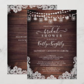 Rustic Wood Lights Mason Jars Lace Vrijgezellenfee Kaart (Voorkant / Achterkant)