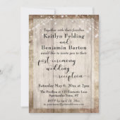 Rustic Wood Lights Post Ceremony Wedding Reception Kaart (Voorkant)