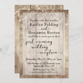 Rustic Wood Lights Post Ceremony Wedding Reception Kaart (Voorkant / Achterkant)