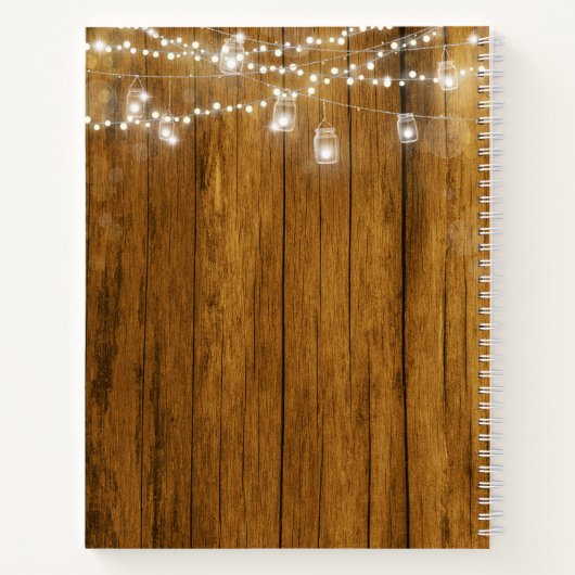 Rustic Wood & Lights Recipe Journal Notitieboek (Achterkant)