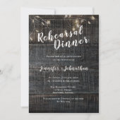 Rustic Wood Lights Rehearsal Dinner Invitations Kaart (Voorkant)