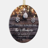 Rustic Wood Lights Stars New Home Photo Ornament (Rechts)