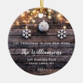 Rustic Wood Lights Stars New Home Photo Ornament (Voorkant)