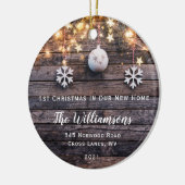 Rustic Wood Lights Stars New Home Photo Ornament (Links)