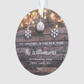 Rustic Wood Lights Stars New Home Photo Ornament (voorkant)