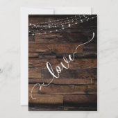 Rustic Wood Lights Uitgesteld Trouwkaart Updatekaa Kaart (Achterkant)