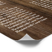 Rustic Wood Lights Wedding Reception Seating Chart Poster (Hoek)