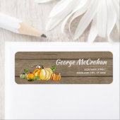 Rustic Wood Little Pumpkin Halloween Adres Etiket (Insitu)