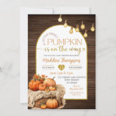 Rustic Wood Little Pumpkin op de weg Baby shower Kaart (Voorkant)
