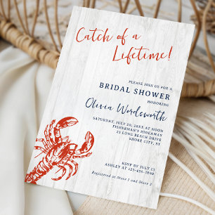 Rustic Wood Lobster Coastal Vrijgezellenfeest Kaart
