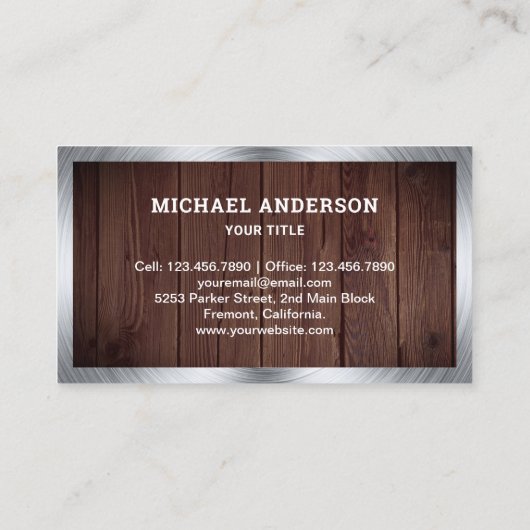 Rustic Wood Logistics Transport Truck Trailer Visitekaartje (Achterkant)