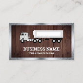 Rustic Wood Logistics Transport Truck Trailer Visitekaartje (Voorkant)