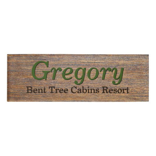 Rustic Wood look Employee First Name Tag (Voorkant)